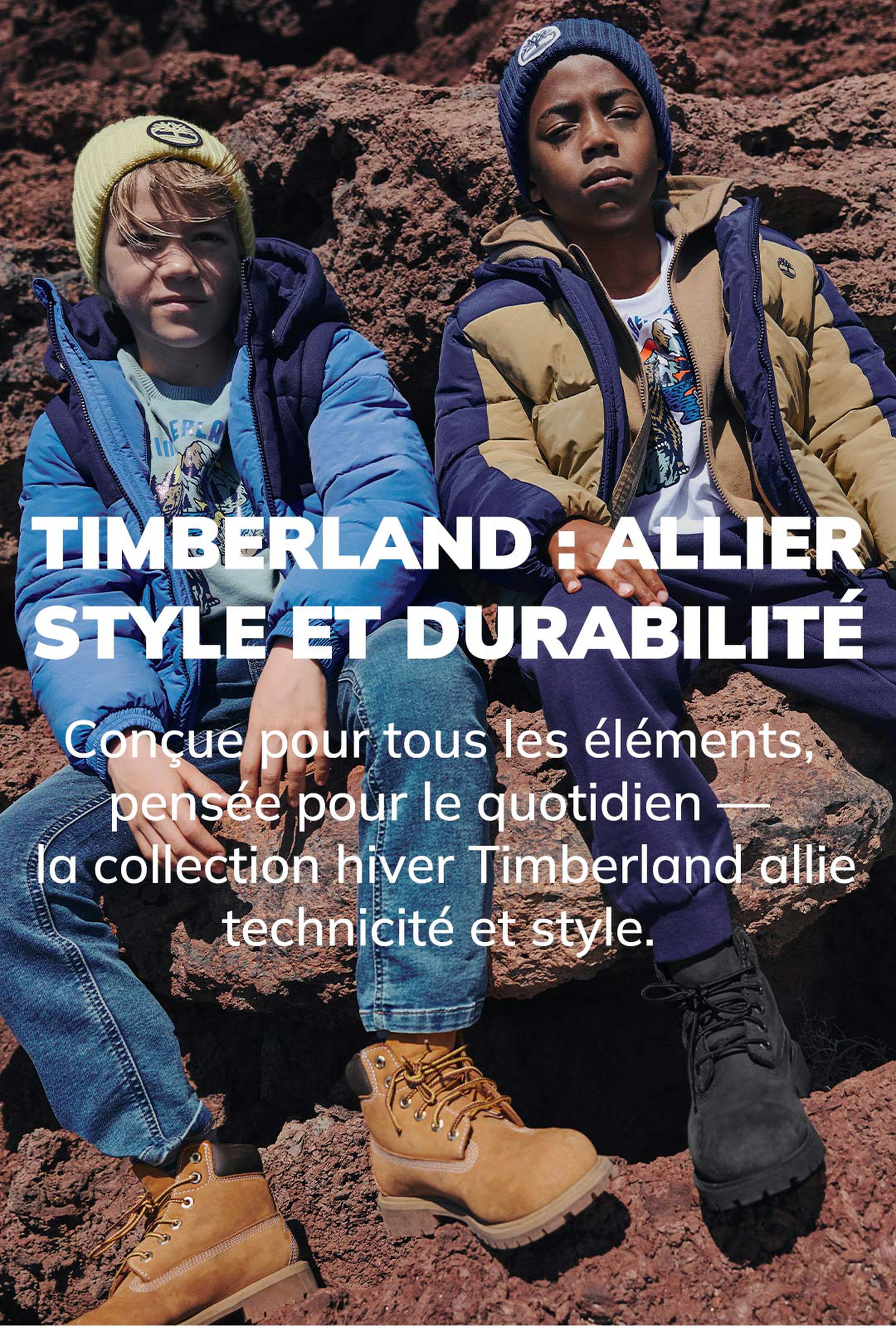Les vestes et manteaux pour enfants de la marque Timberland sur Kids around