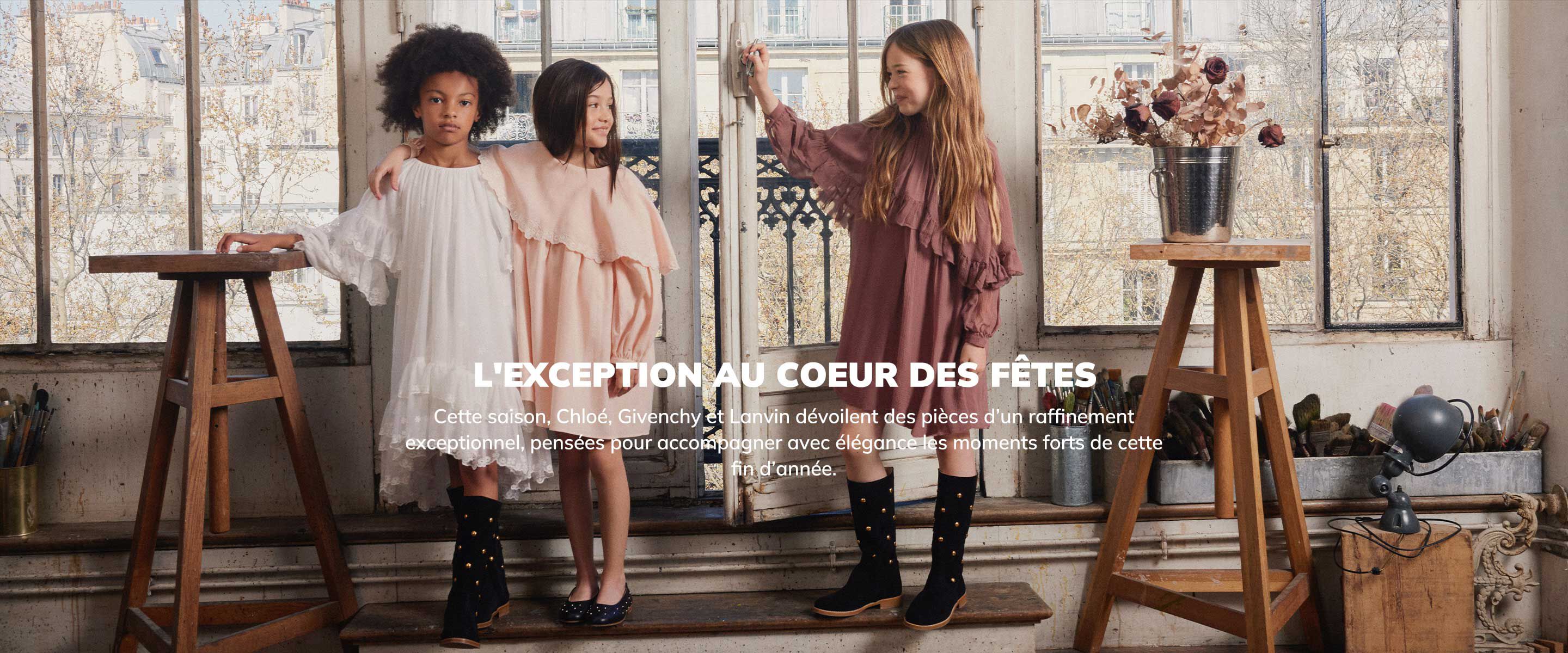 Children’s clothing and accessories from the luxury brands Chloé, Givenchy and Lanvin on Kids around