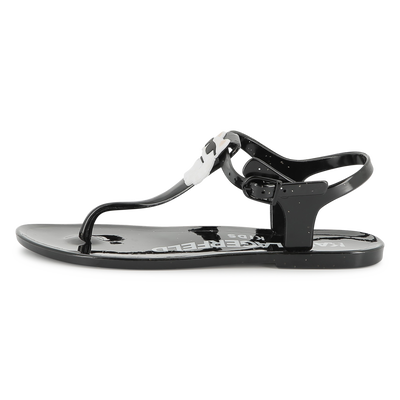 Sandales &agrave; boucles avec badge KARL LAGERFELD KIDS FILLE