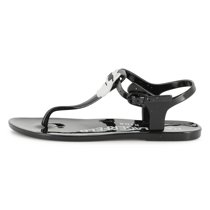 Sandales &agrave; boucles avec badge KARL LAGERFELD KIDS 
                        FILLE