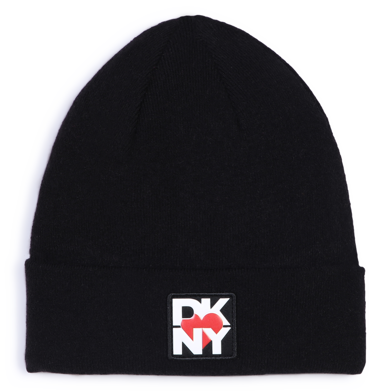 Bonnet &agrave; revers en tricot DKNY 
                        FILLE