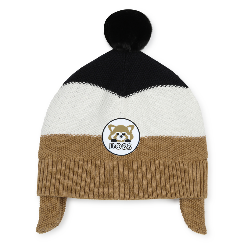 Bonnet rayé à pompon BOSS 
                    GARCON