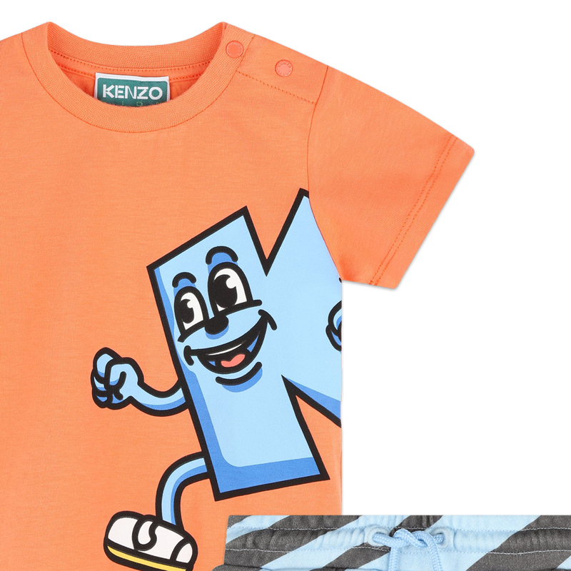 T-shirt et short en coton KENZO KIDS 
                    GARCON
