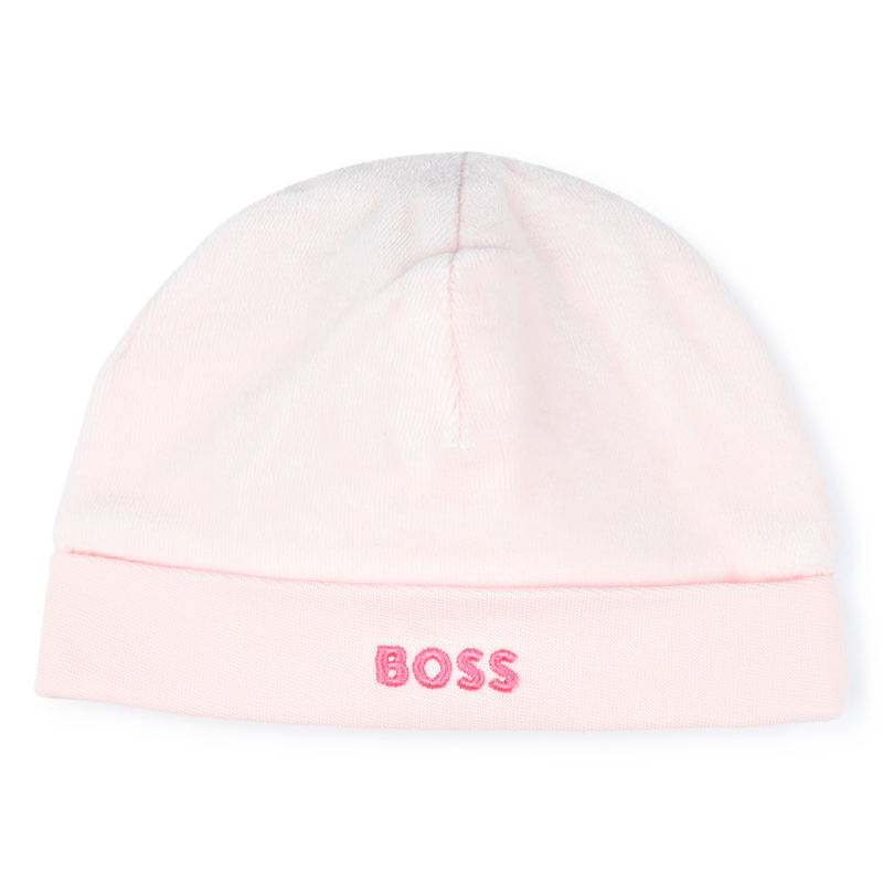 Bonnet en velours brodé BOSS 
                    FILLE