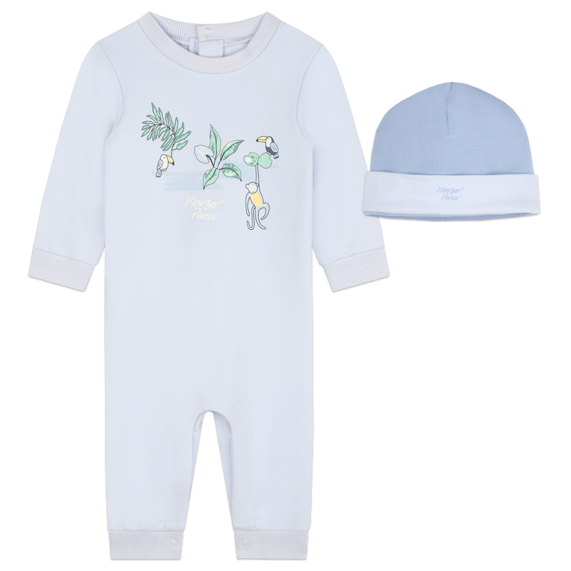 Combinaison et bonnet en coton KENZO KIDS 
                    GARCON