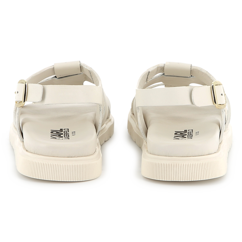 Sandales en cuir avec boucle KARL LAGERFELD KIDS 
                    FILLE