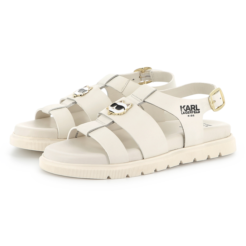 Sandales en cuir avec boucle KARL LAGERFELD KIDS 
                    FILLE