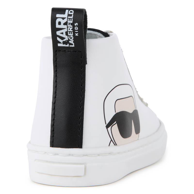 Baskets montantes en cuir de vachette KARL LAGERFELD KIDS 
                    UNISEXE