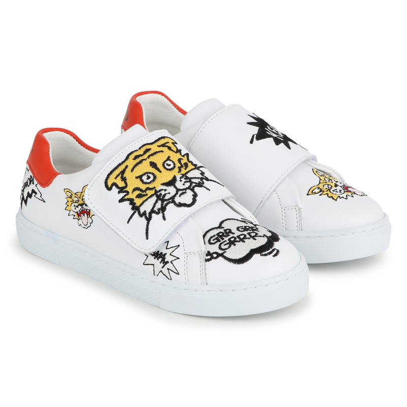 Baskets en cuir avec bande auto-agrippante KENZO KIDS 
                    UNISEXE