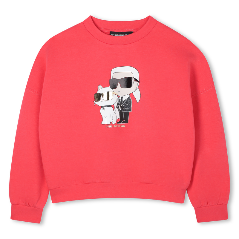 Sweat-shirt en double jersey KARL LAGERFELD KIDS 
                    FILLE