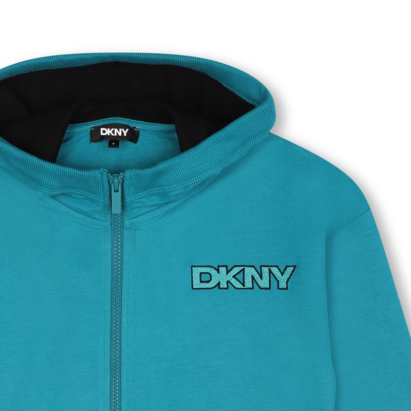 Cardigan &agrave; capuche en molleton DKNY 
                        UNISEXE