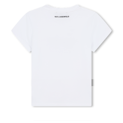 T-shirt avec imprimé lunettes KARL LAGERFELD KIDS FILLE