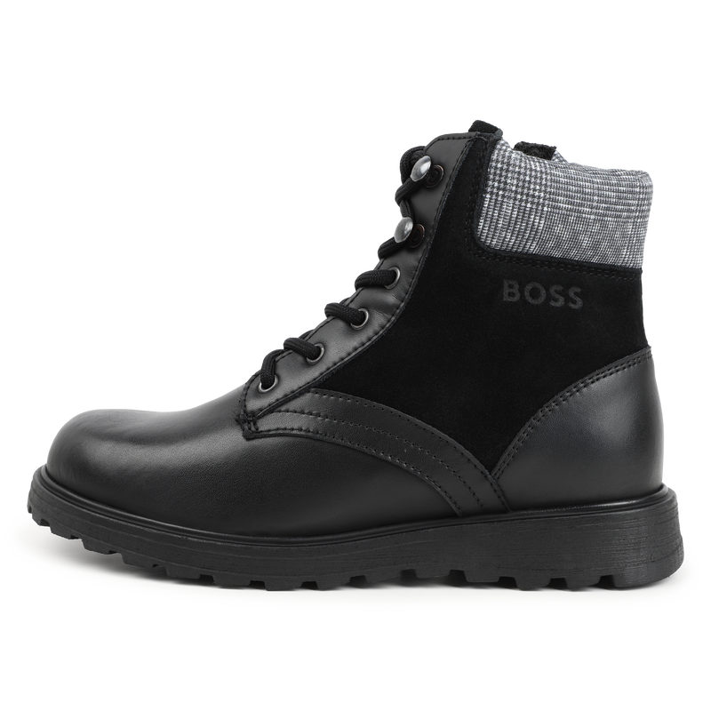 Bottines en cuir  fermeture zipée et lacets BOSS 
                    GARCON