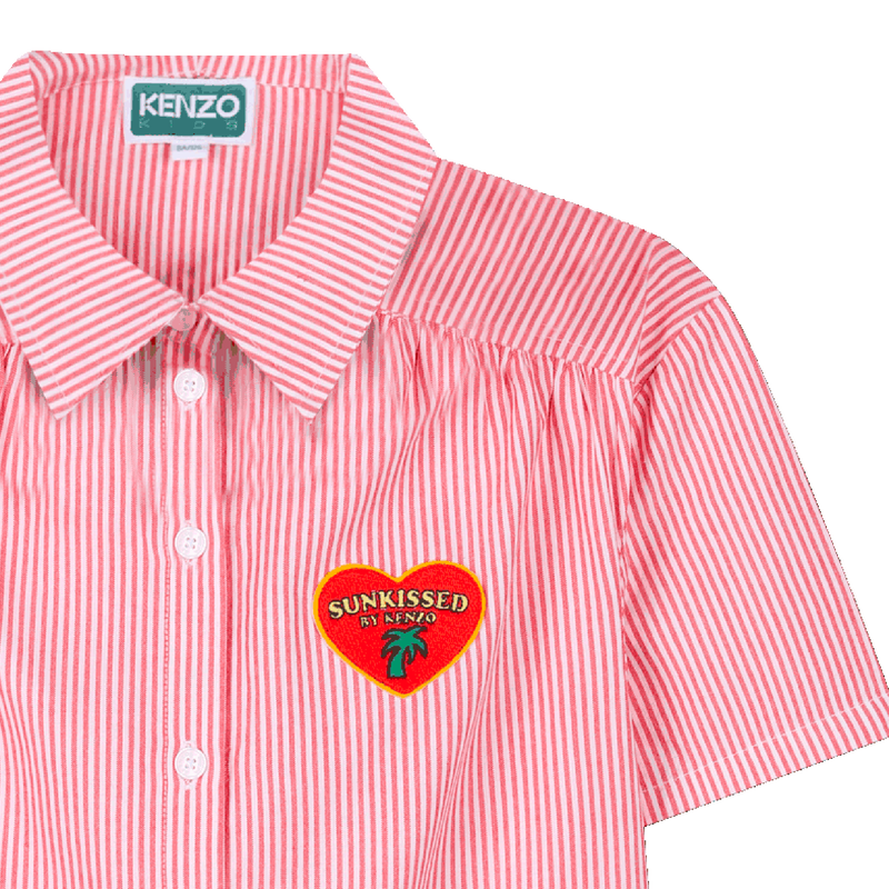 Robe chemise en coton rayé KENZO KIDS 
                    FILLE
