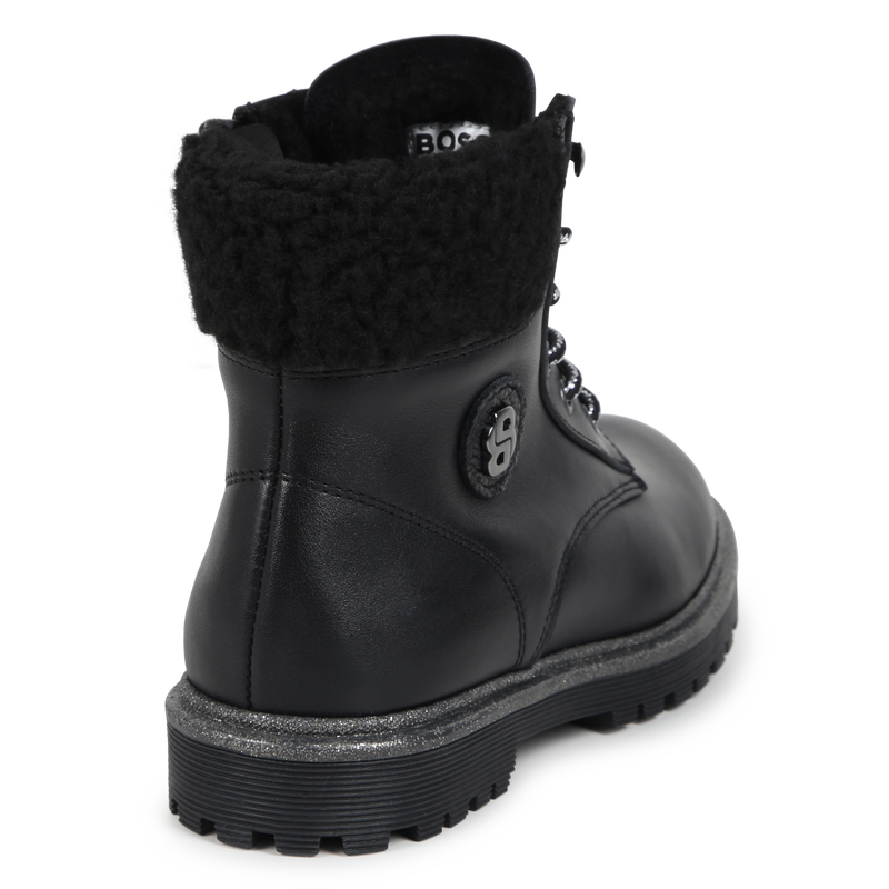 Bottines en cuir de vachette lacets et fermeture BOSS 
                    FILLE