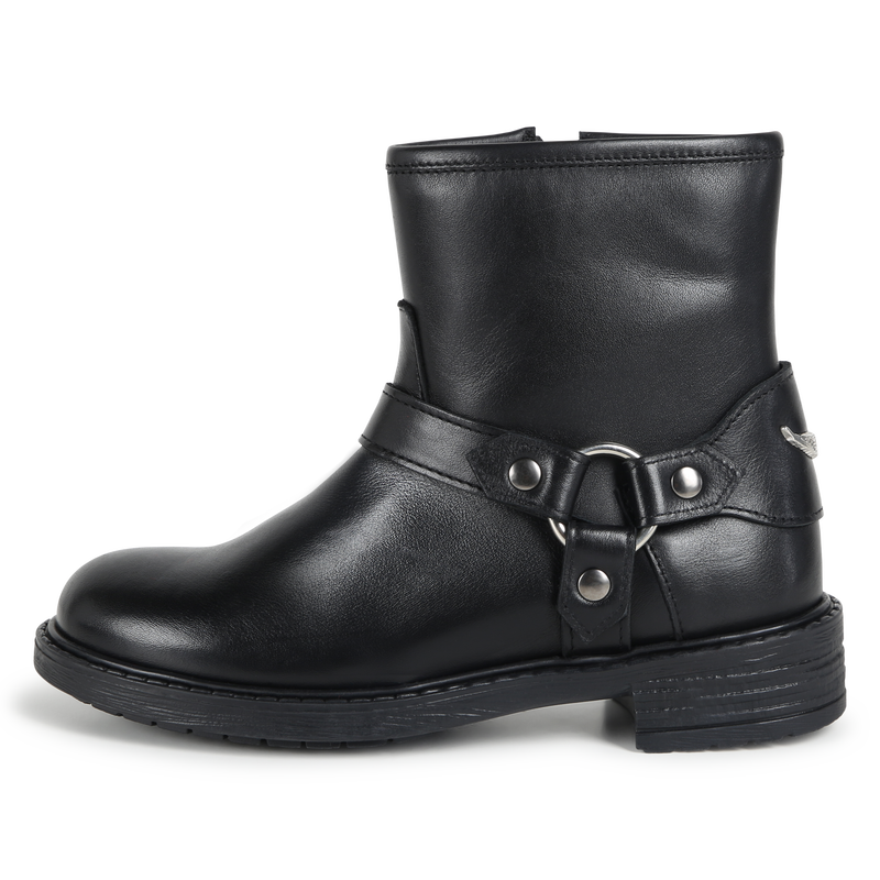 Bottines zipp&eacute;es en cuir ZADIG & VOLTAIRE 
                        FILLE