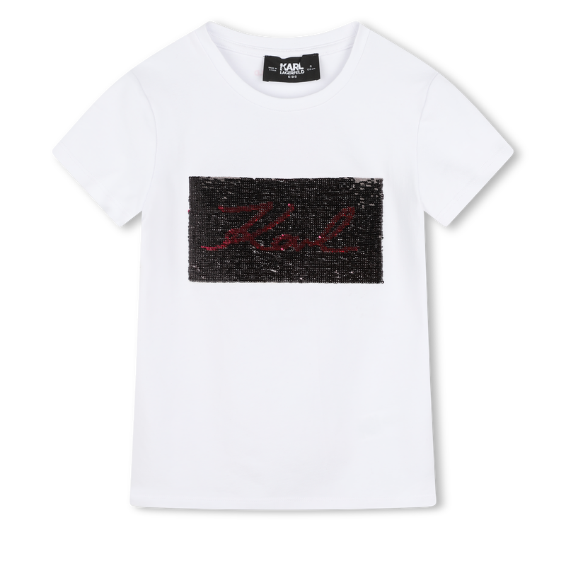 T-shirt orn&eacute; de sequins r&eacute;versibles KARL LAGERFELD KIDS 
                        FILLE