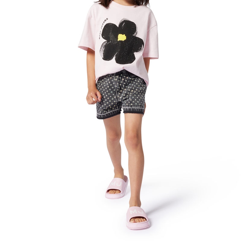 Short en jean avec strass MARC JACOBS 
                        FILLE