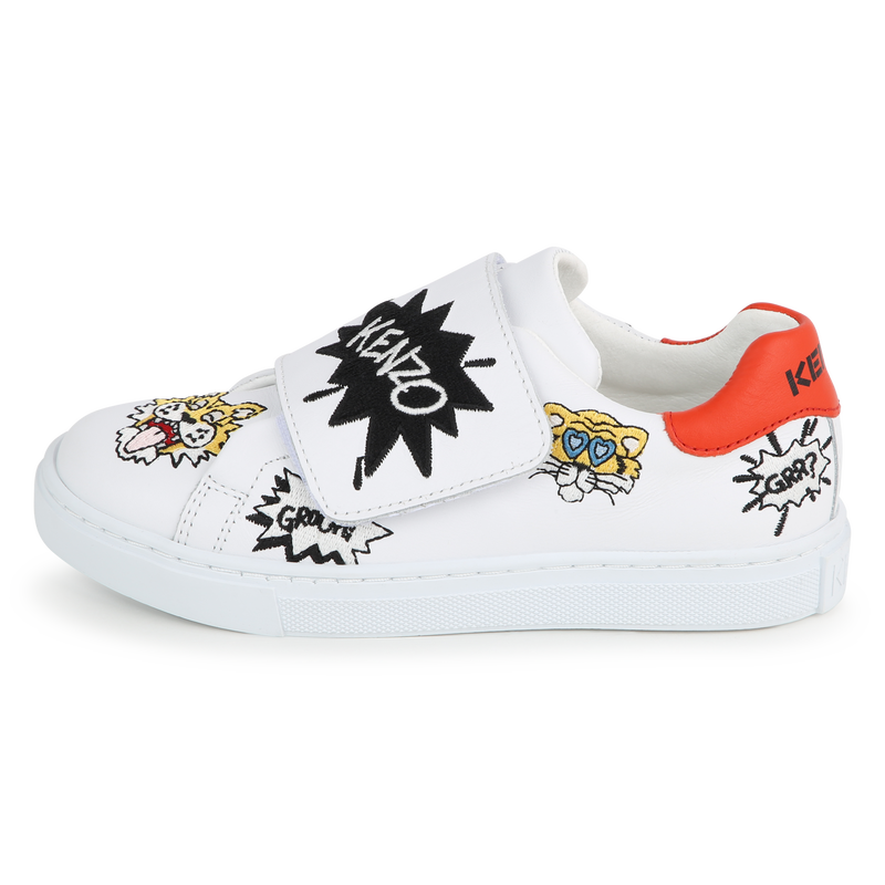 Baskets en cuir avec bande auto-agrippante KENZO KIDS 
                    UNISEXE