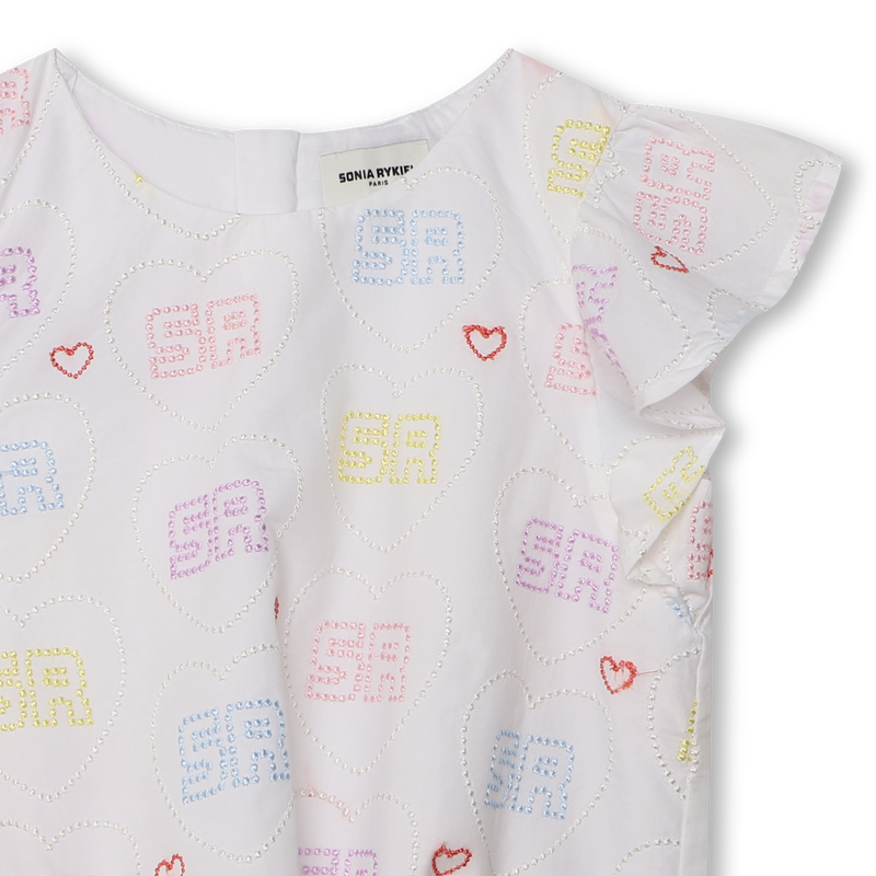 Blouse avec coeurs brodés SONIA RYKIEL 
                    FILLE