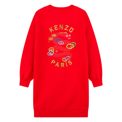 Robe droite avec broderies KENZO KIDS FILLE
