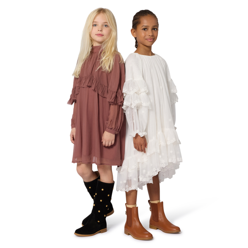 Robe longue avec volants et broderies CHLOE 
                        FILLE