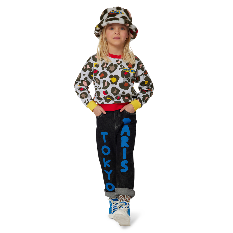 Bob duveteux imprimé léopard KENZO KIDS 
                    FILLE