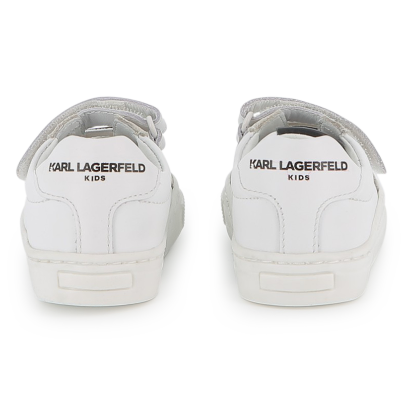 Baskets basses en cuir de vachette KARL LAGERFELD KIDS 
                    FILLE