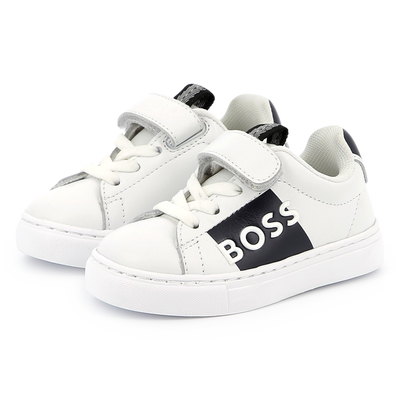 Baskets en cuir fermeture par bandes auto aggripan BOSS GARCON