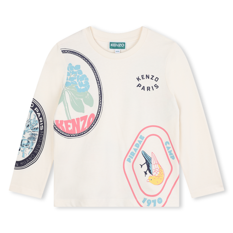 T-shirt manches longues coton KENZO KIDS 
                    FILLE