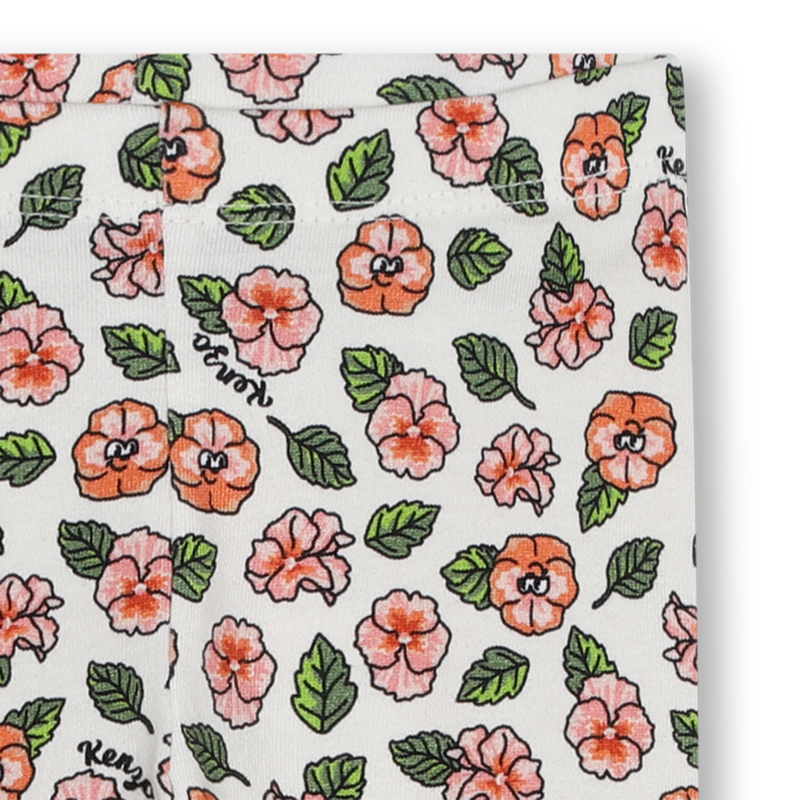 Legging à fleurs en coton KENZO KIDS 
                    FILLE