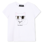 Tee-shirt illustration choupette KARL LAGERFELD KIDS 
                    FILLE