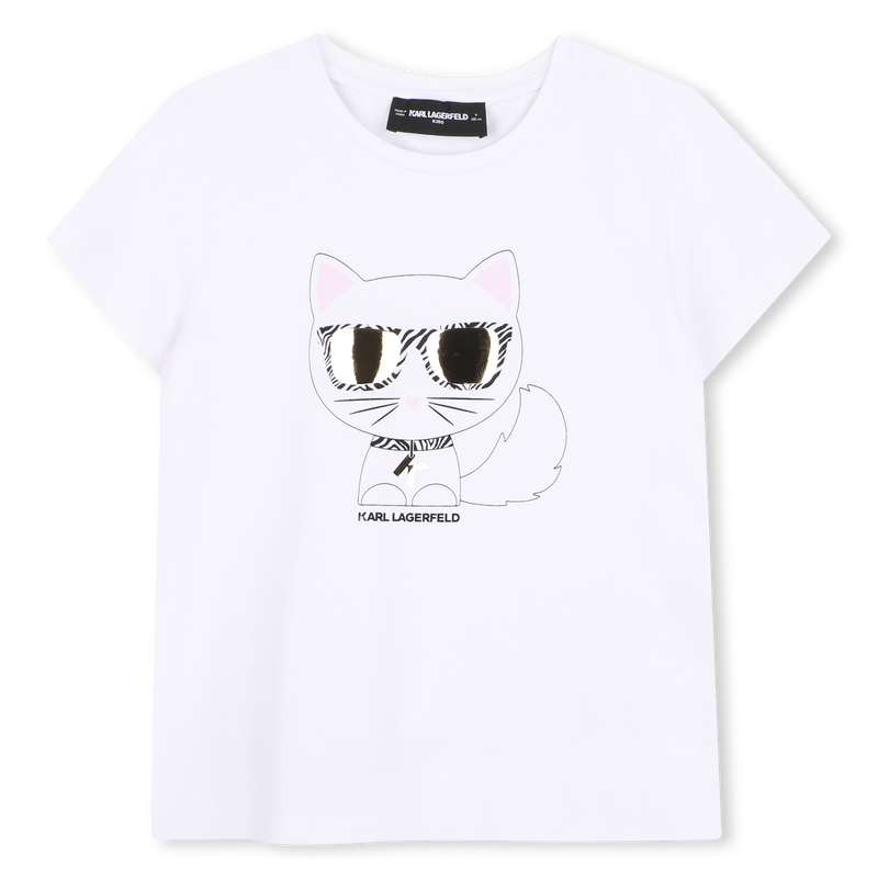 T-SHIRT ILLUSTRATION CHOUPETTE KARL LAGERFELD KIDS 
                        FILLE