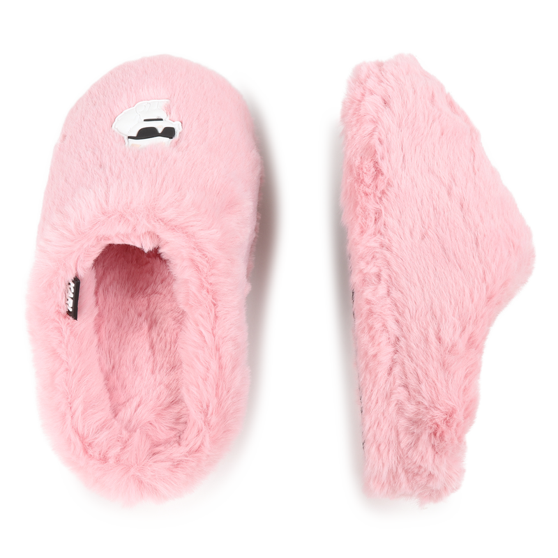 Chaussons en polaire duveteuse KARL LAGERFELD KIDS 
                    FILLE