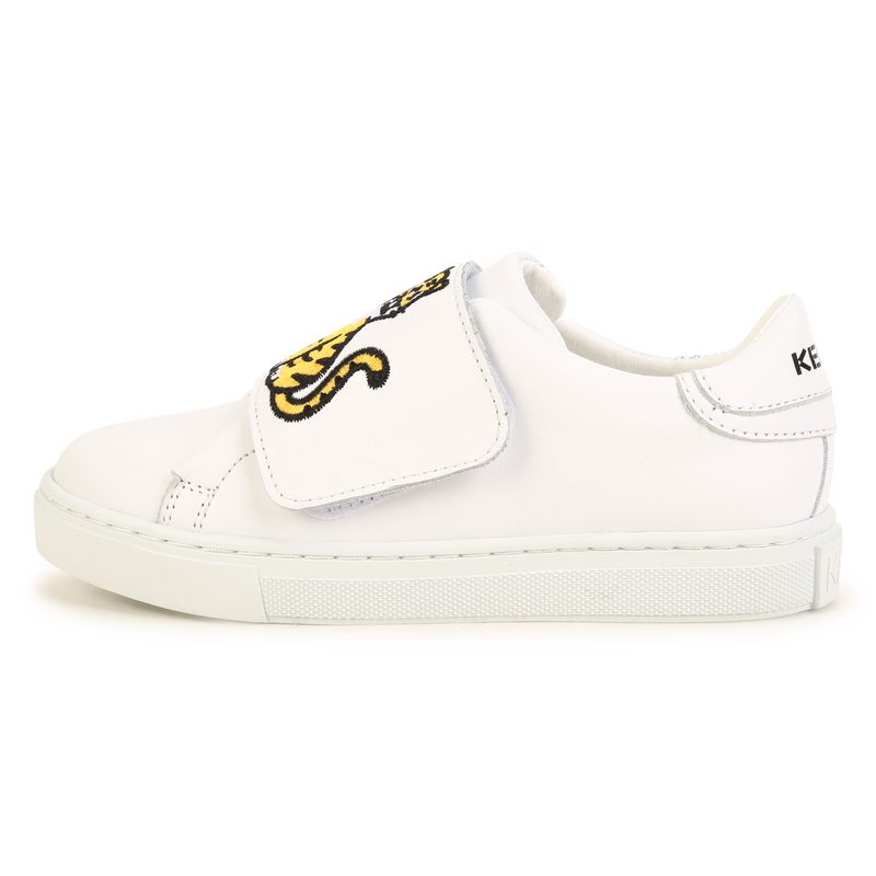 Baskets bande auto-agrippanteées cuir brodé KENZO KIDS 
                    UNISEXE