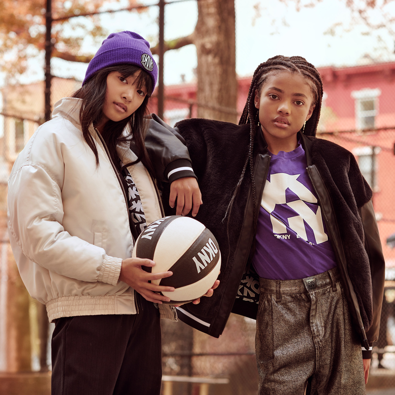 Blouson zippé effet satiné DKNY 
                    FILLE