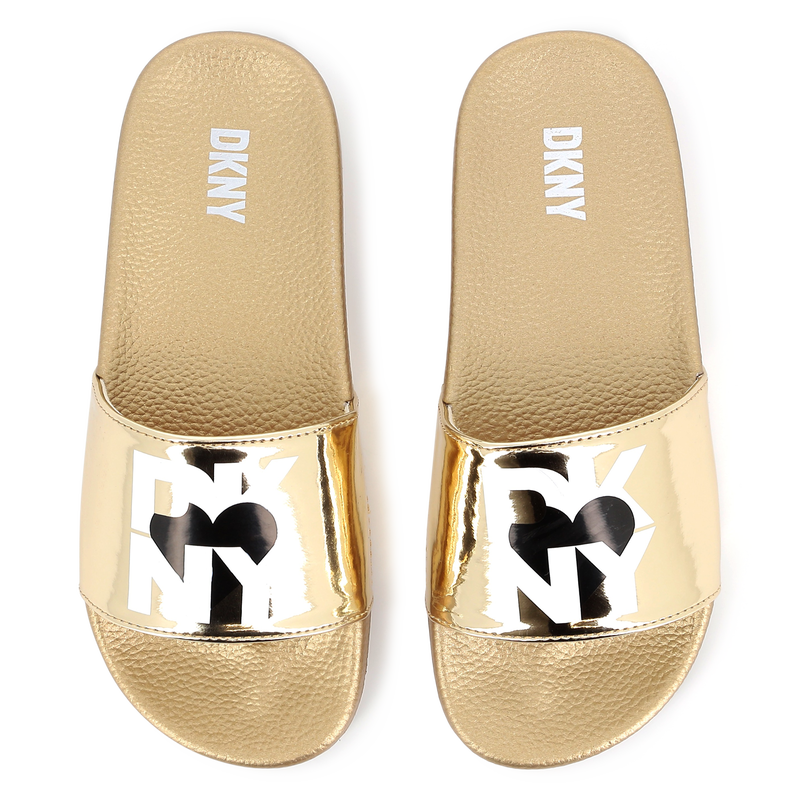 Claquettes m&eacute;tallis&eacute;es DKNY 
                        FILLE