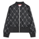 Sweat-shirt zipp&eacute; imprim&eacute; sigle Hugo 
                    FILLE