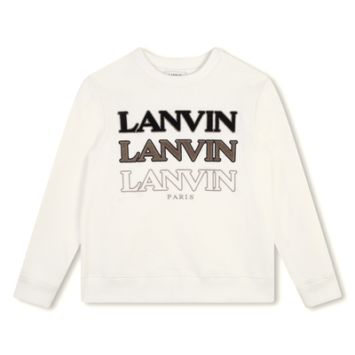 Sweat-shirt à col rond et sigle LANVIN GARCON