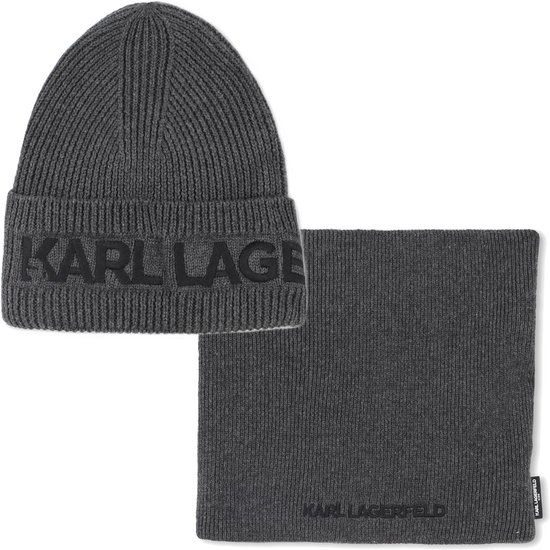 Ensemble bonnet + tour de cou tricot KARL LAGERFELD KIDS 
                        GARCON