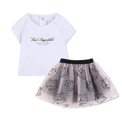 ENSEMBLE T-SHIRT ET JUPE KARL LAGERFELD KIDS FILLE
