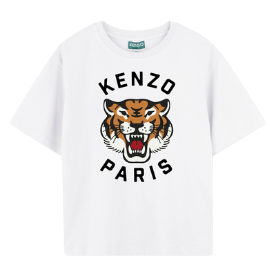 T-shirt en coton avec imprim&eacute; KENZO KIDS GARCON