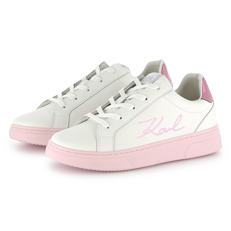 Baskets en cuir à lacets KARL LAGERFELD KIDS 
                    FILLE