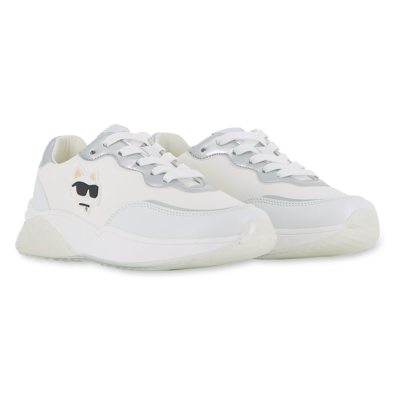 Baskets à lacets avec badge KARL LAGERFELD KIDS 
                    FILLE