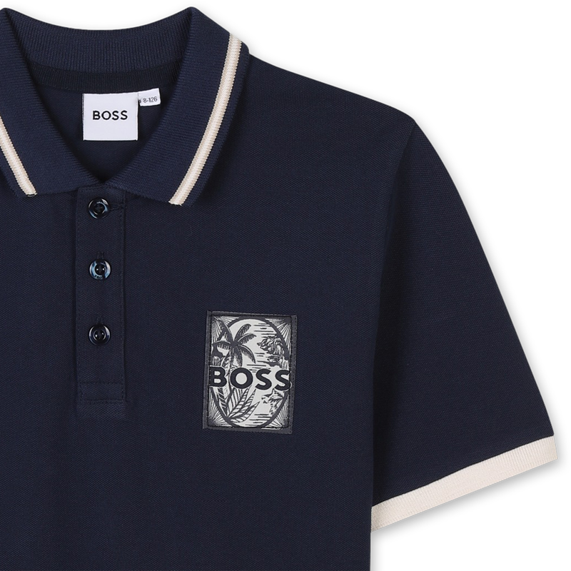 Polo avec &eacute;tiquette poitrine BOSS 
                        GARCON