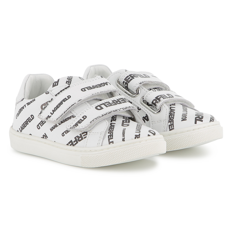 Baskets en cuir à fermeture par bandes auto aggrip KARL LAGERFELD KIDS 
                    UNISEXE