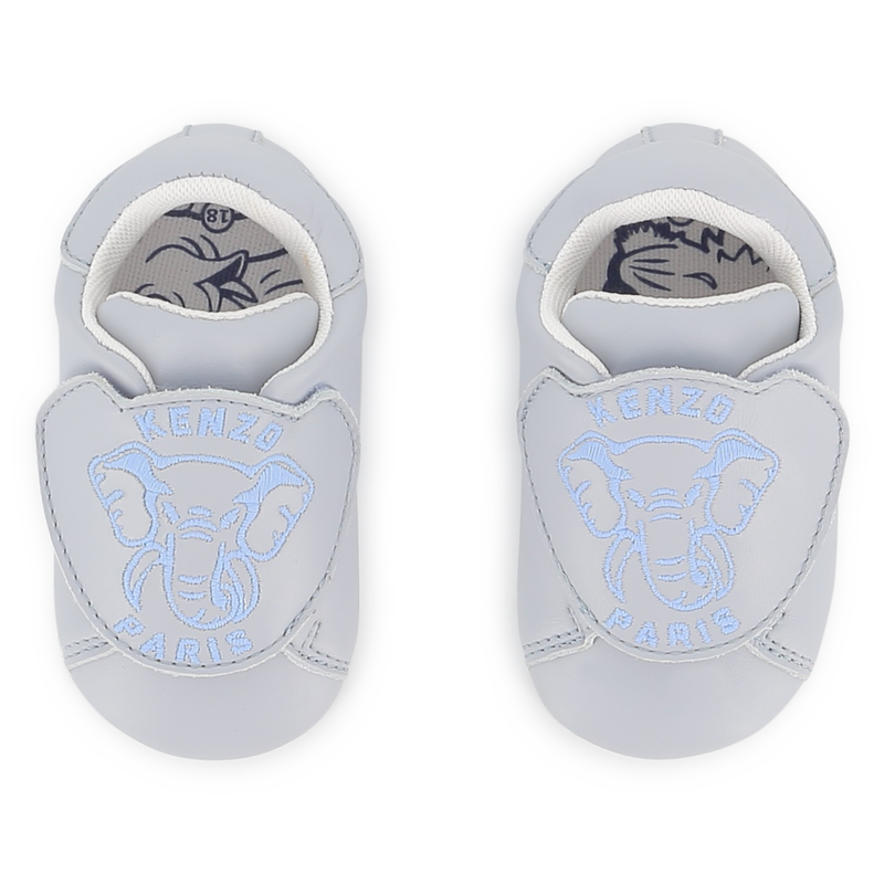 Chaussons b&eacute;b&eacute; en cuir de vache KENZO KIDS 
                        UNISEXE