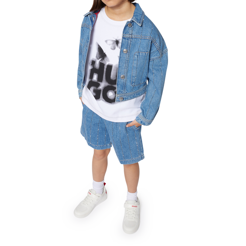 Veste en jean &agrave; rayures Hugo 
                        FILLE