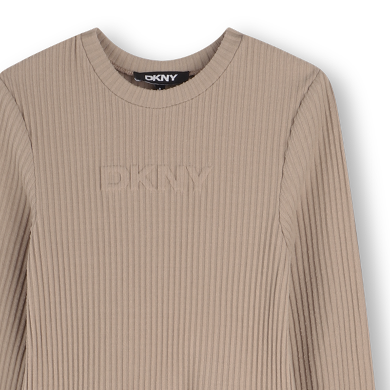 Robe longue bi-mati&egrave;re DKNY 
                        FILLE