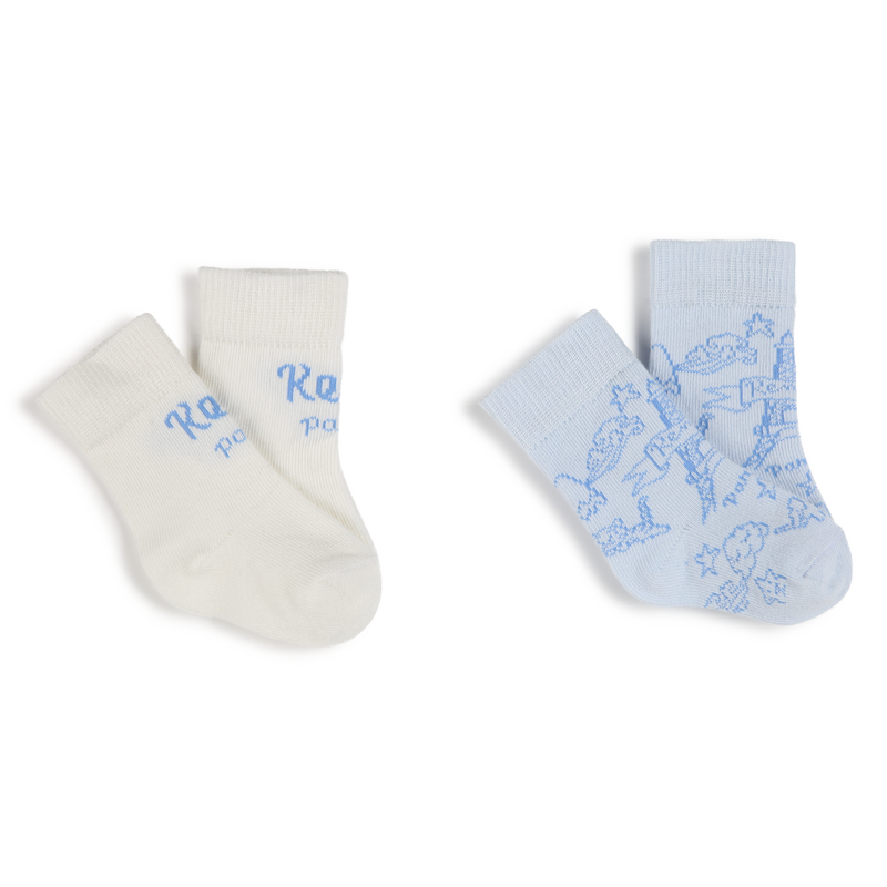 Duo de chaussettes en jacquard KENZO KIDS 
                    UNISEXE